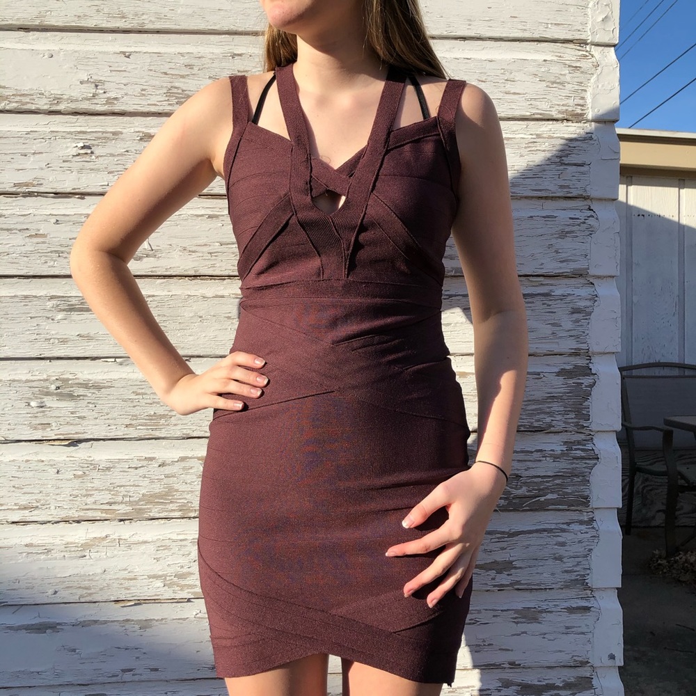 Maroon bodycon dress